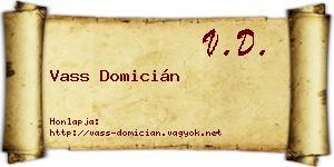 Vass Domicián névjegykártya